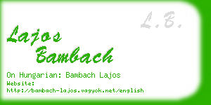 lajos bambach business card